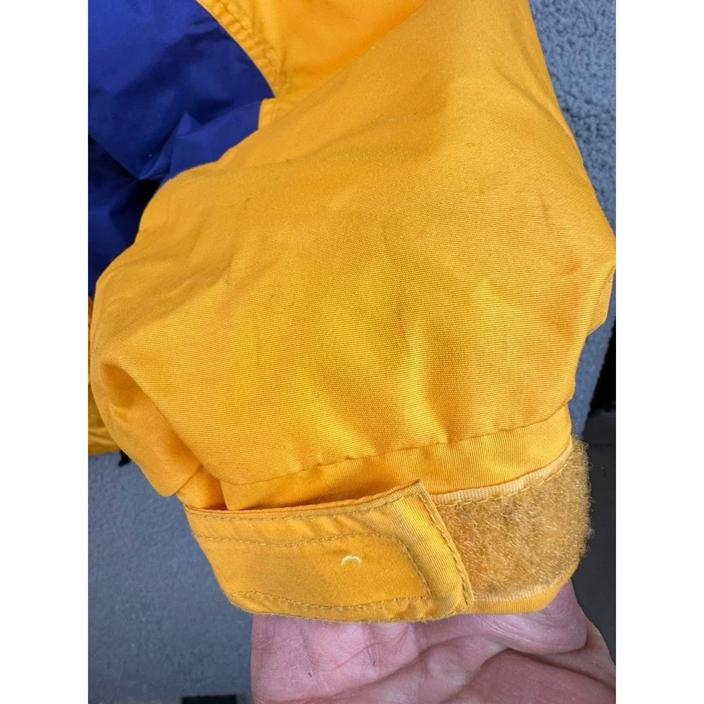 VTG Columbia Hooded Jacket Womens Medium Yellow Blue Black Full Zip Winter Ski